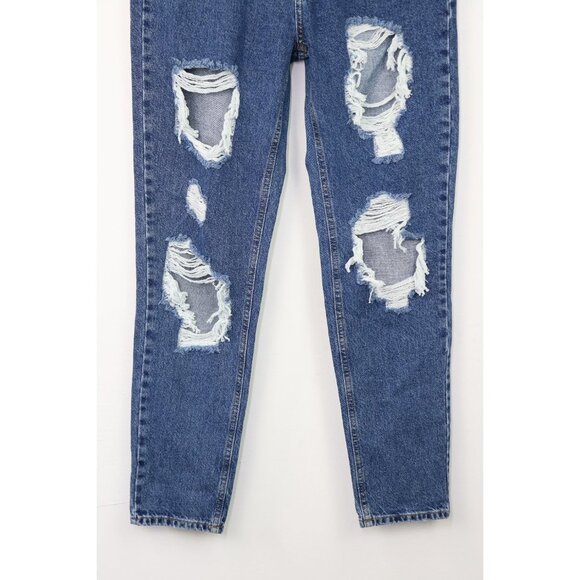 NWT BDG Urban Outfitters High-Waisted Mom Jean Rigid Denim Destroyed Medium Wash - Picture 8 of 10